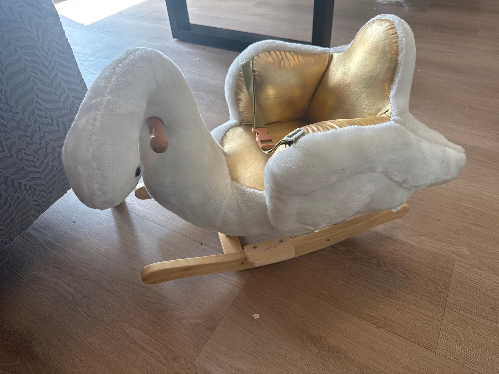 Schommelstoel Zwaan voor baby/peuter – Wit/Goud, Ophalen of Verzenden, Zo goed als nieuw, Overige typen