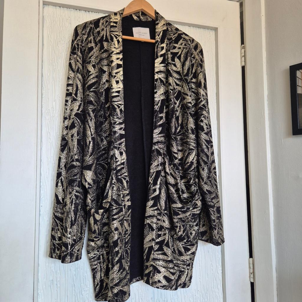 Lolly’s Laundry Kimmi Cardigan/Kimono | Zwart Goud Blad, Kleding | Dames, Zwart, Maat 46/48 (XL) of groter, Ophalen of Verzenden