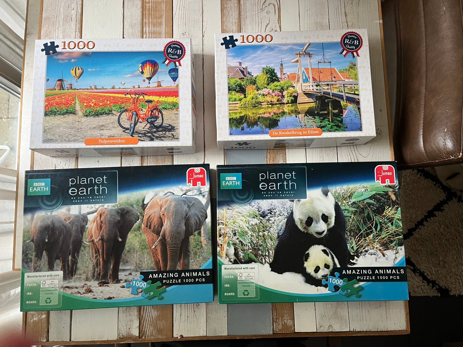 4 mooie puzzels, Ophalen, 500 t/m 1500 stukjes, Zo goed als nieuw