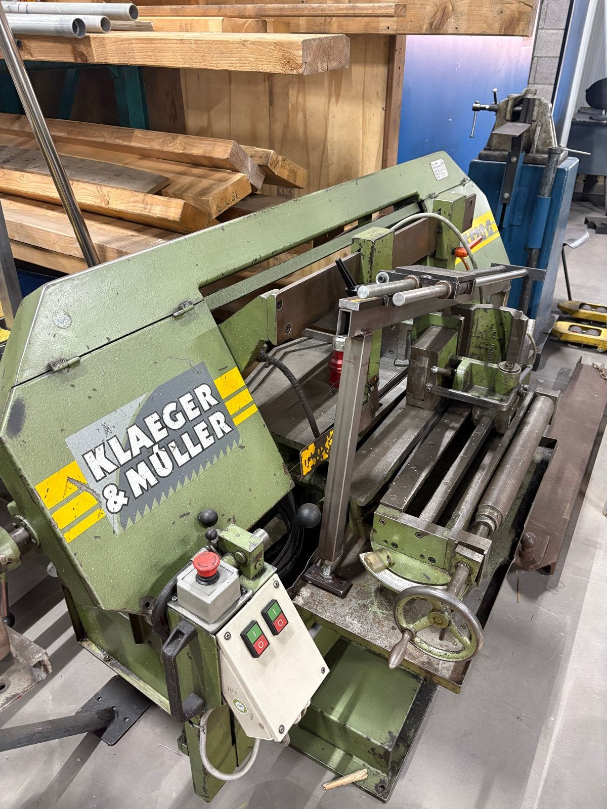 Klaeger & Müller HBS 320 G Lintzaag - Gebruikt, Ophalen, Gebruikt, 70 mm of meer, Lintzaag