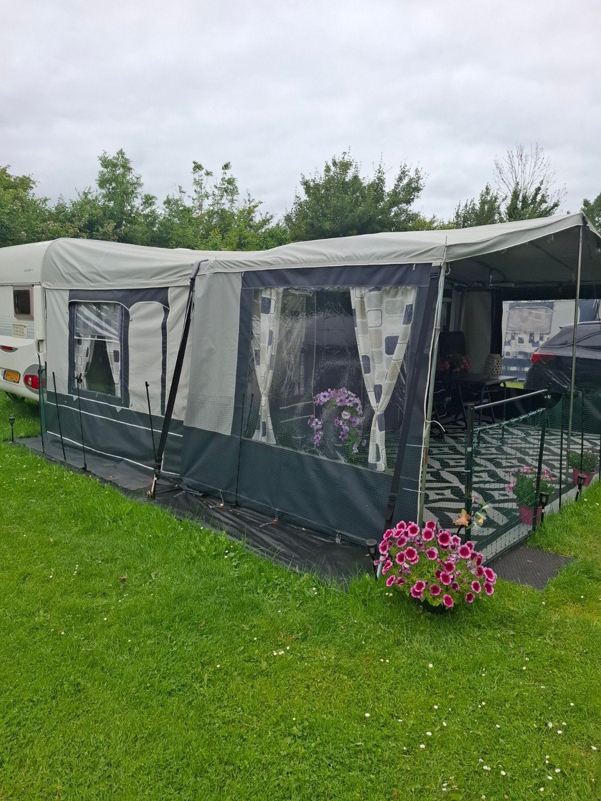 Hypercamp Seizoenstent PVC met luifel en uitbouw maat 10, Ophalen of Verzenden, Gebruikt, PVC, Overige merken