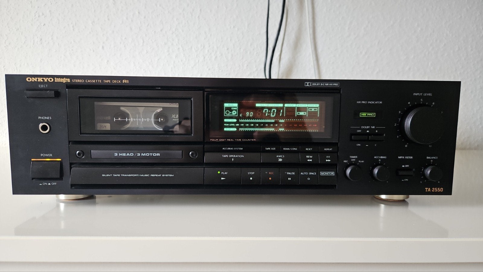 Onkyo TA 2550 Cassettedeck / Tapedeck met nieuwe snaren, Ophalen of Verzenden, Enkel, Overige merken, Tiptoetsen