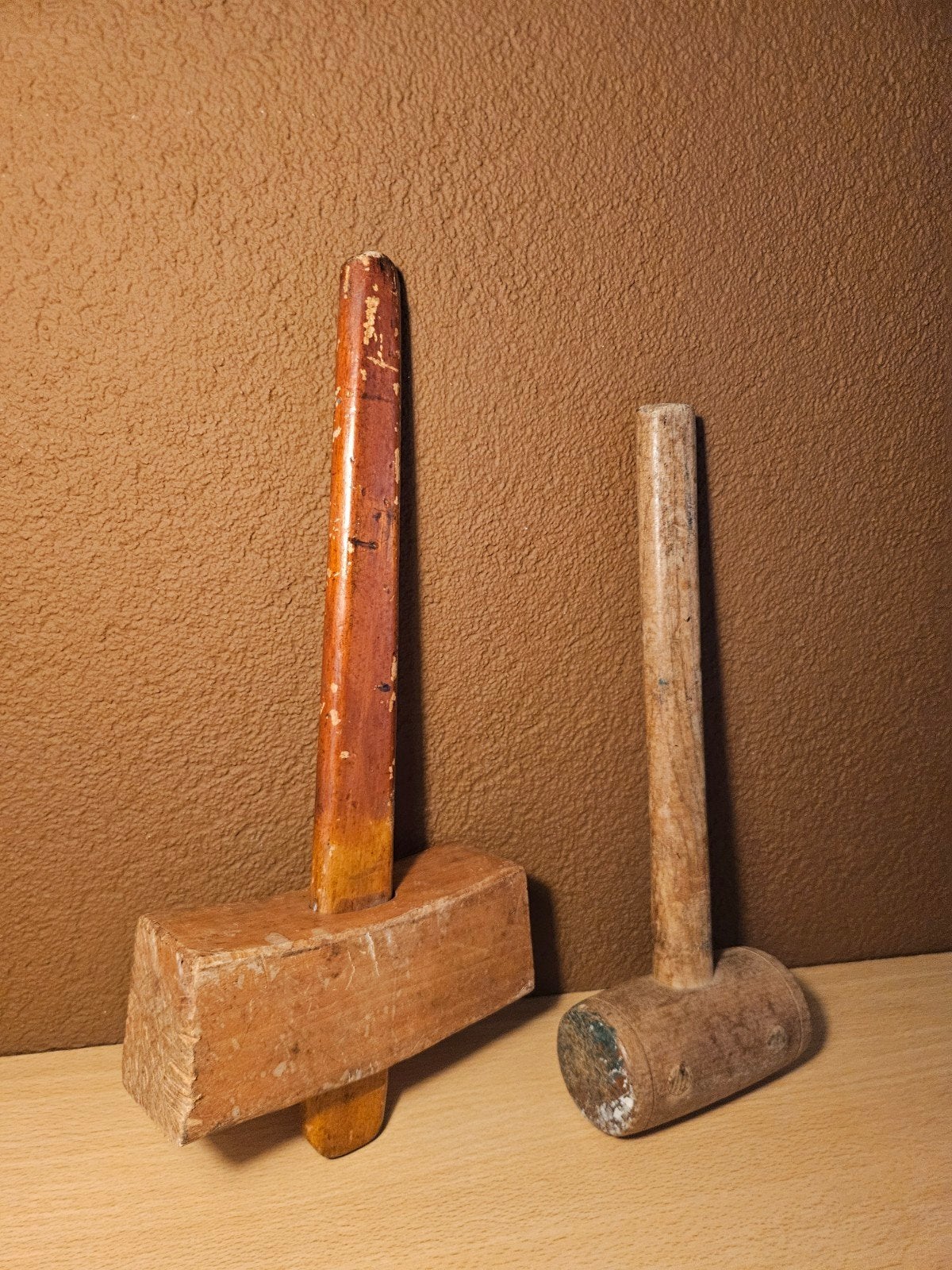 Set van 2 Vintage Houten Hamers / Mallets, Ophalen of Verzenden