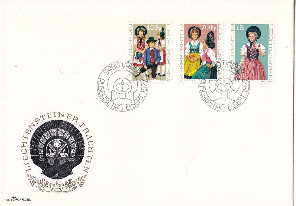 Liechtenstein FDC – Liechtensteiner Trachten - M 684-686, Postzegels en Munten, Postzegels | Eerstedagenveloppen, Verzenden, Onbeschreven