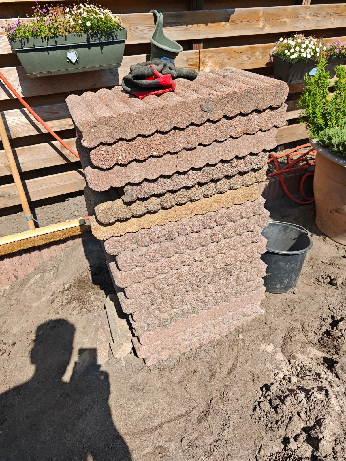Betonnen borderstenen voor tuin of plantenbak, Tuin en Terras, Ophalen, Gebruikt, Minder dan 25 cm, Border