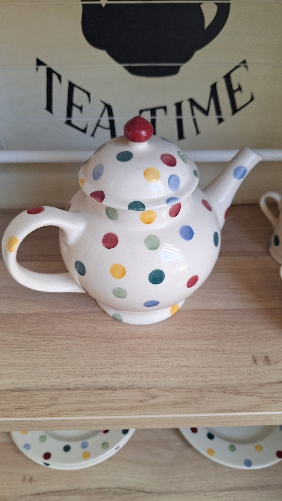 Emma Bridgewater polka dots theepot, mokken, schalen, borden, Ophalen, Aardewerk, Overige stijlen