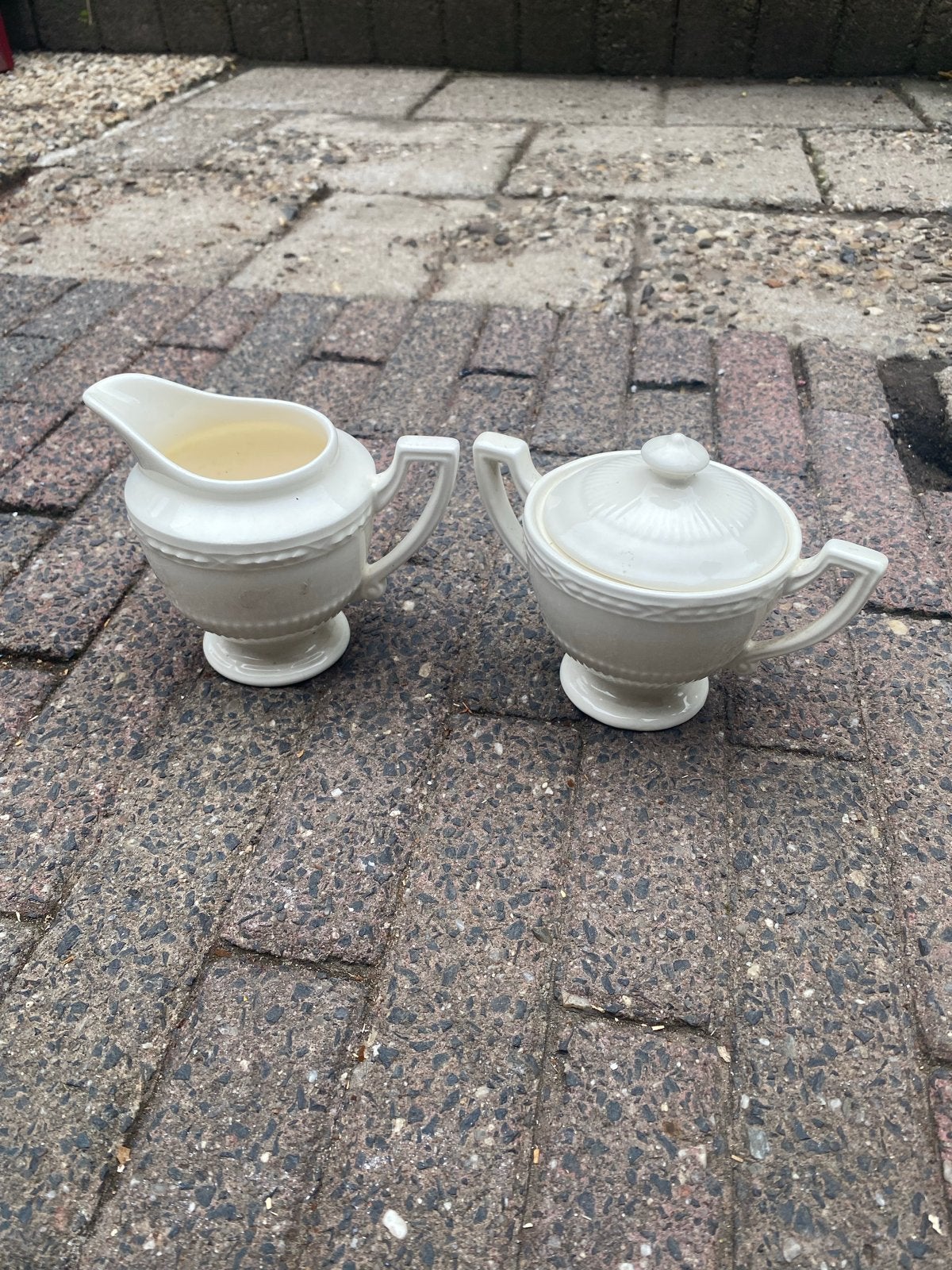 Vintage suikerpot en melkkan set, Ophalen of Verzenden