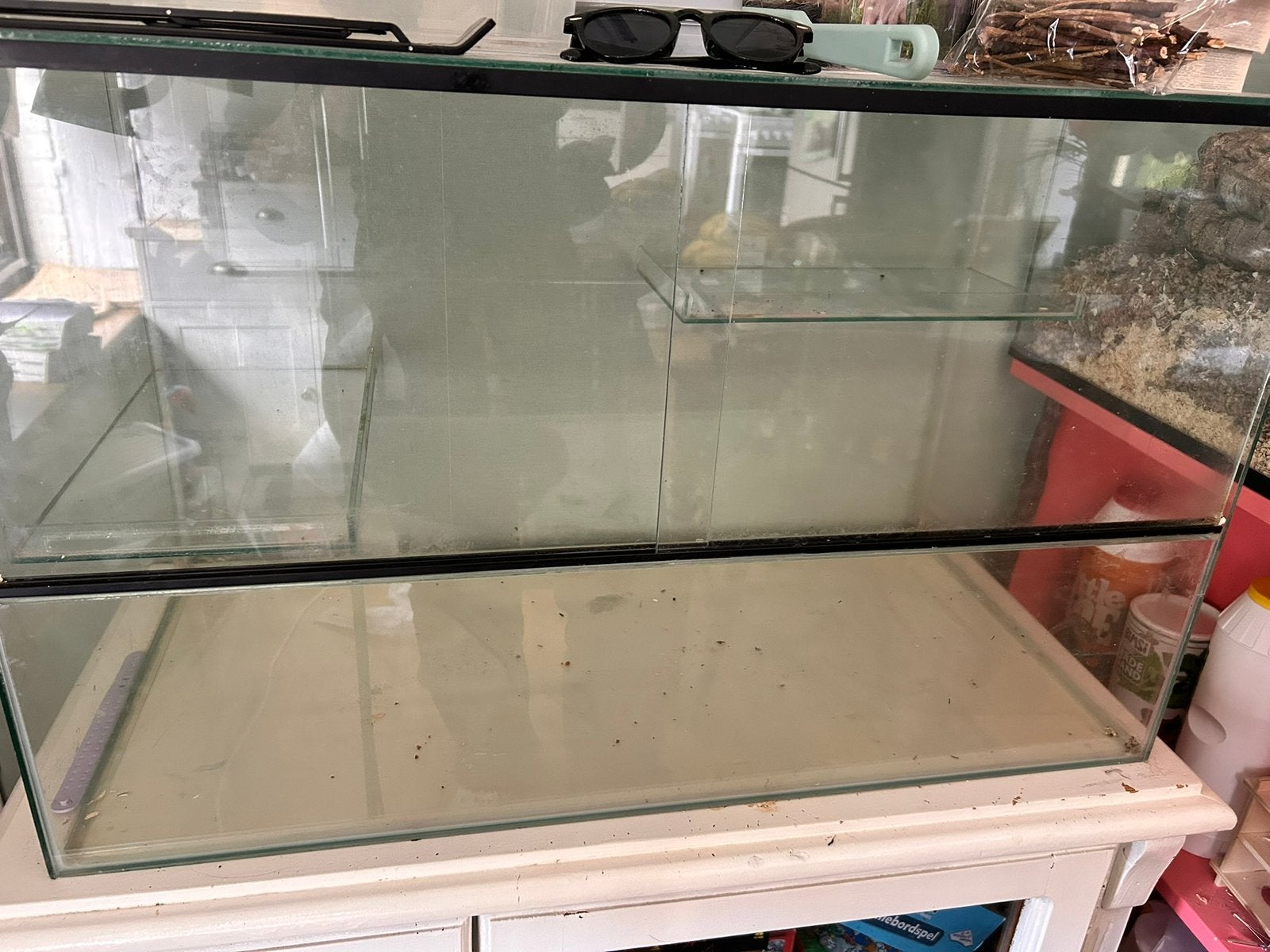 Terrarium voor hamster 80x40x50 met schuifdeurtjes, Kooi, Zo goed als nieuw, Hamster, 75 tot 110 cm