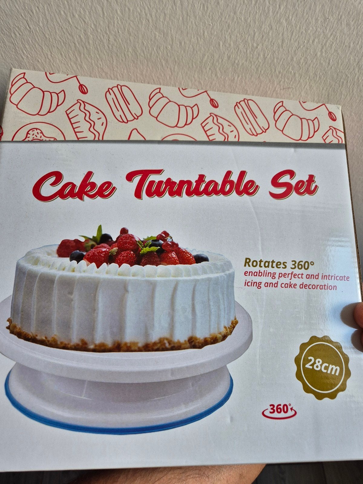 Cake Draaiplateau Set - 28cm, Hobby en Vrije tijd, Ophalen of Verzenden, Nieuw, Taarten, Overige typen