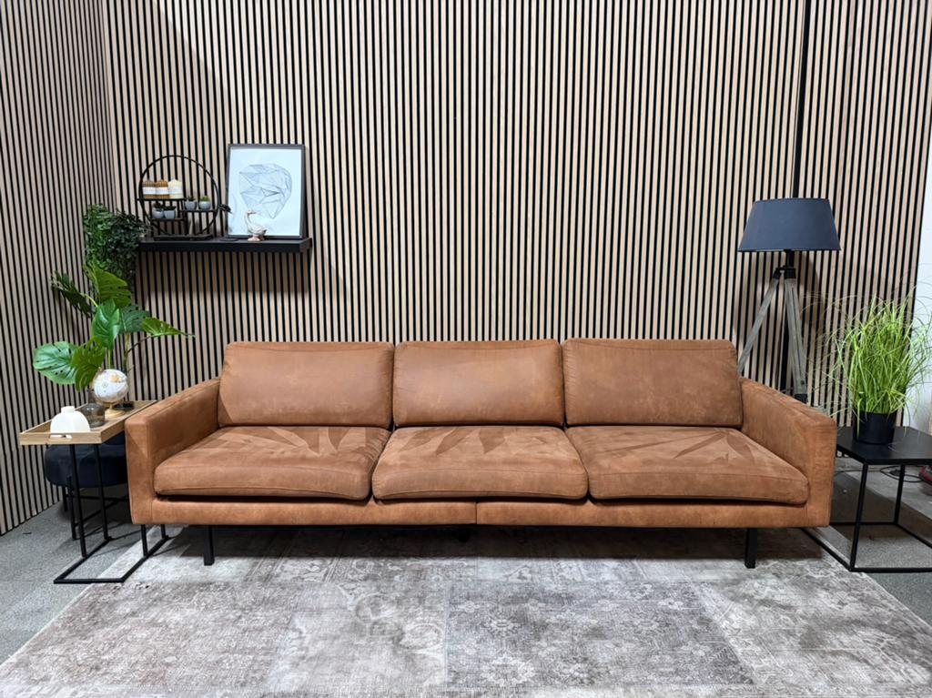 “LEVERING MOGELIJK” Gave cognac 3 zitter! 260cm, Kunststof, 125 tot 150 cm, Ophalen of Verzenden, Zo goed als nieuw