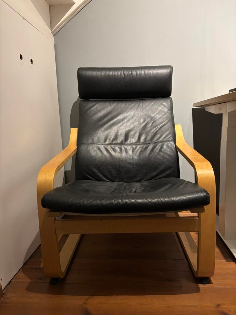 Leren fauteuil, Ophalen of Verzenden, Zo goed als nieuw, 75 tot 100 cm, 50 tot 75 cm