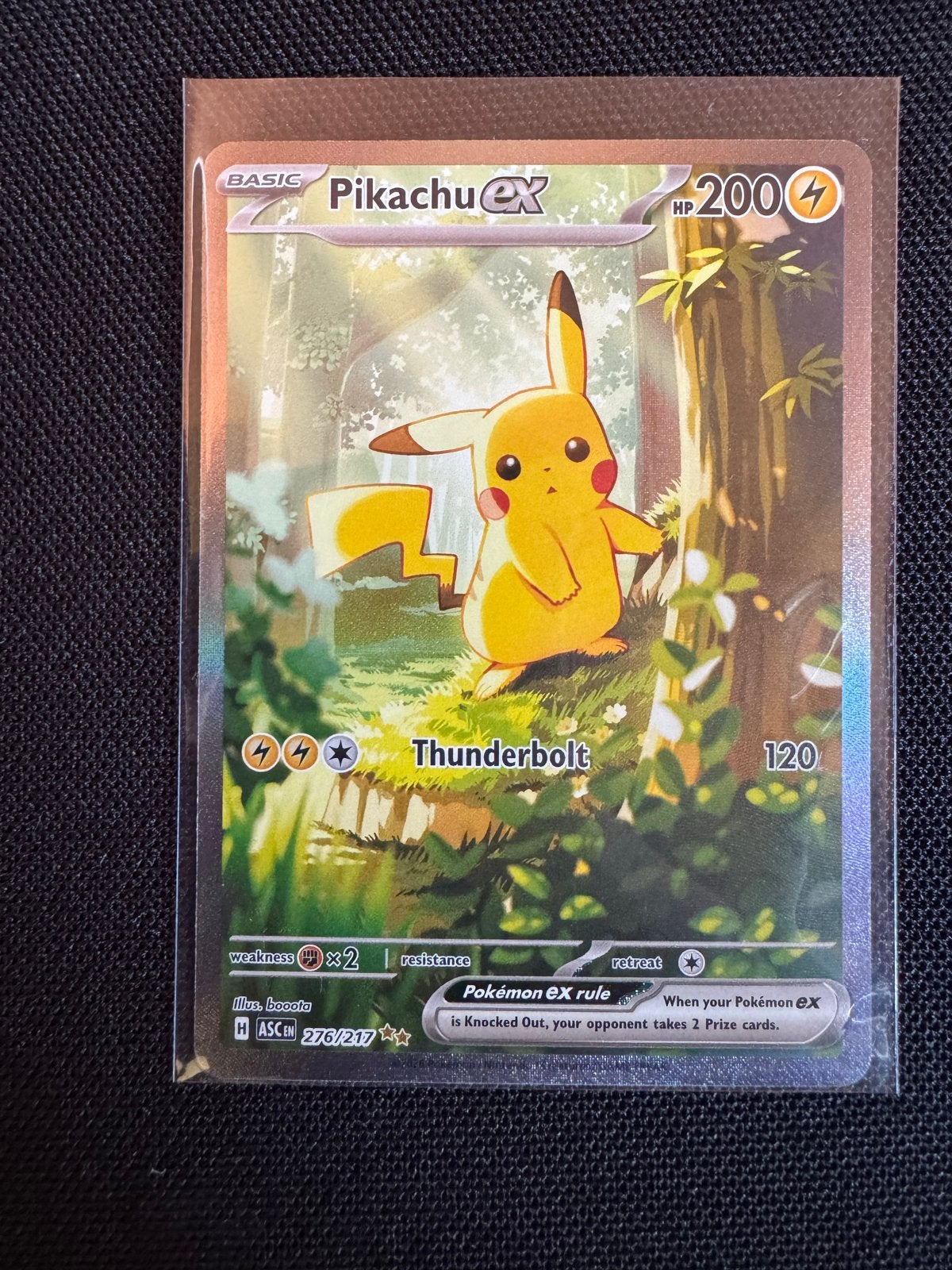 Pikachu EX 276/217 Scarlet & Violet Pokémon kaart, Ophalen of Verzenden, Zo goed als nieuw, Losse kaart, Foil