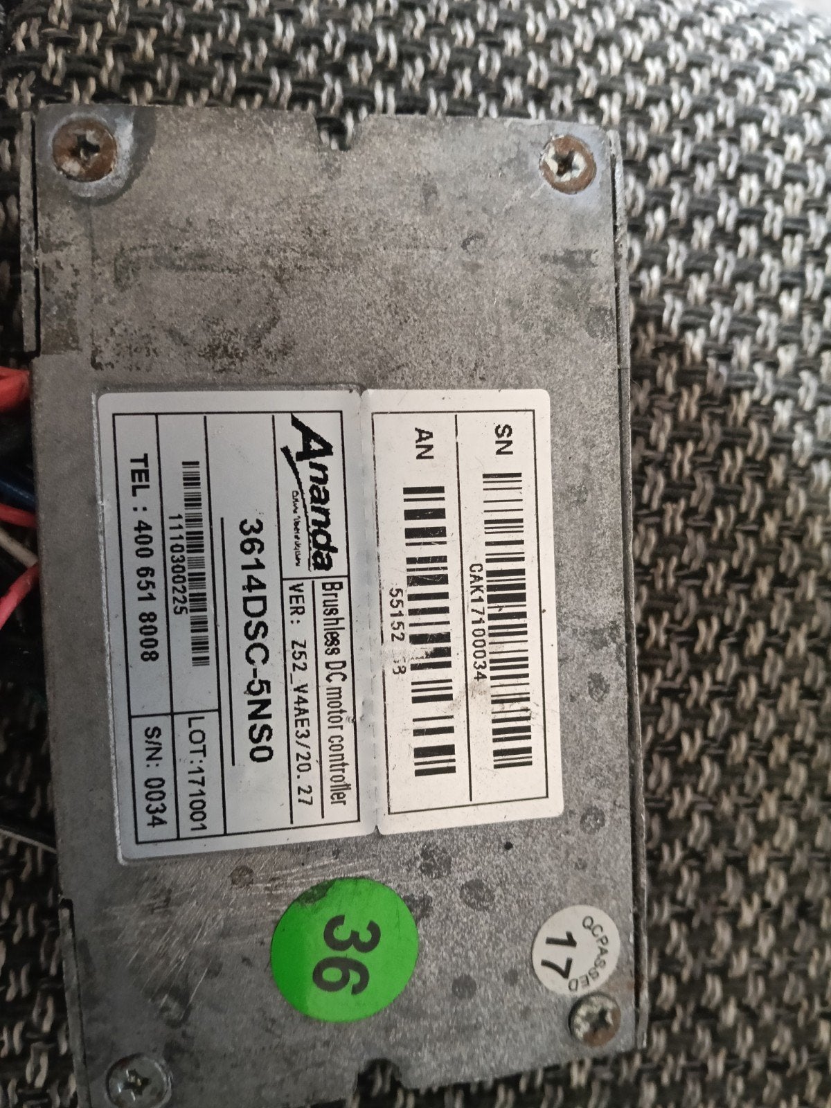 Ananda 36V Brushless DC Motor Controller E-bike, Elektrische fiets, Overige materialen, Overige typen, Ophalen of Verzenden