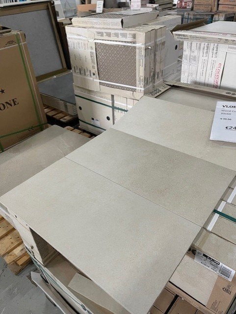Beige vloertegel 30x60 gerectificeerd – de Concrete Sand, Keramiek, Overige typen, Nieuw, Ophalen of Verzenden