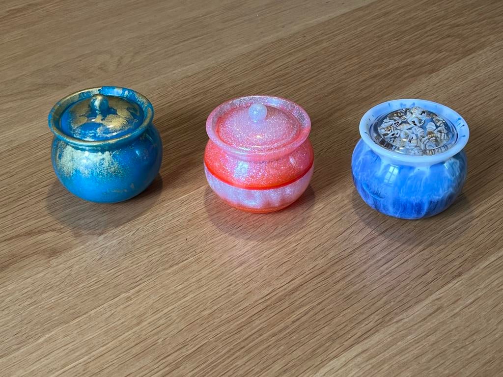 Luxe epoxy potjes met deksel!, Ophalen of Verzenden, Nieuw, Overige materialen