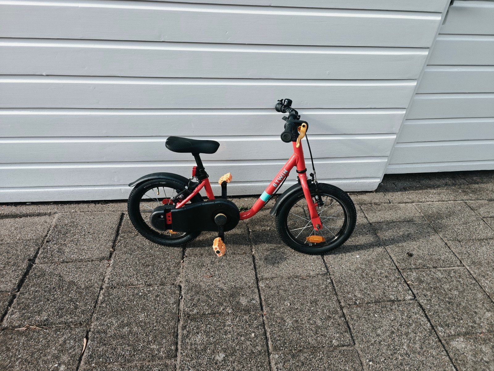 B'Twin 14 inch  2 in 1 kinderfiets/loopfiets, Ophalen, Terugtraprem, B'Twin, Minder dan 16 inch