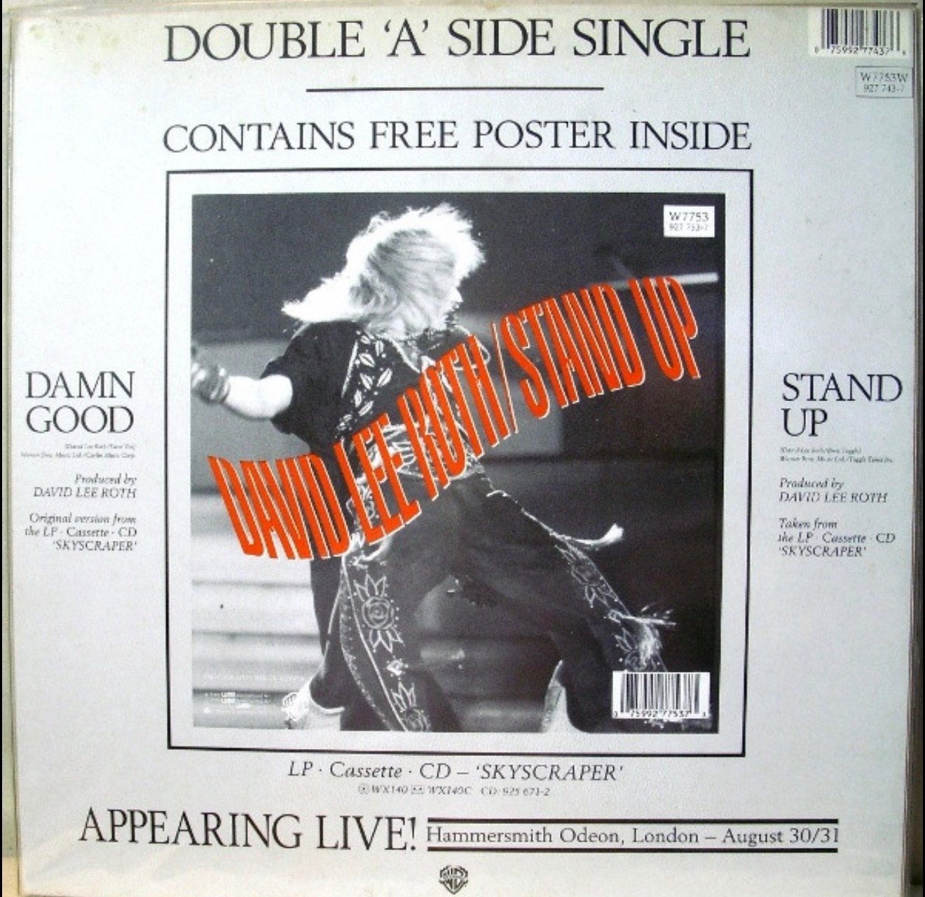 David Lee Roth, 2 x singel ‘Damn Good’ & ‘Sensible Shoes’, Cd's en Dvd's, 7 inch, Ophalen of Verzenden, Zo goed als nieuw, Picture disc
