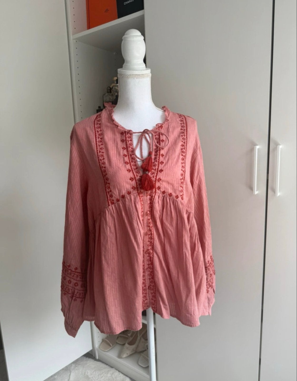 Nieuwe Zara blouse, rood/roze, maat L, Kleding | Dames, Blouses en Tunieken, Ophalen of Verzenden, Nieuw, Maat 42/44 (L), Rood