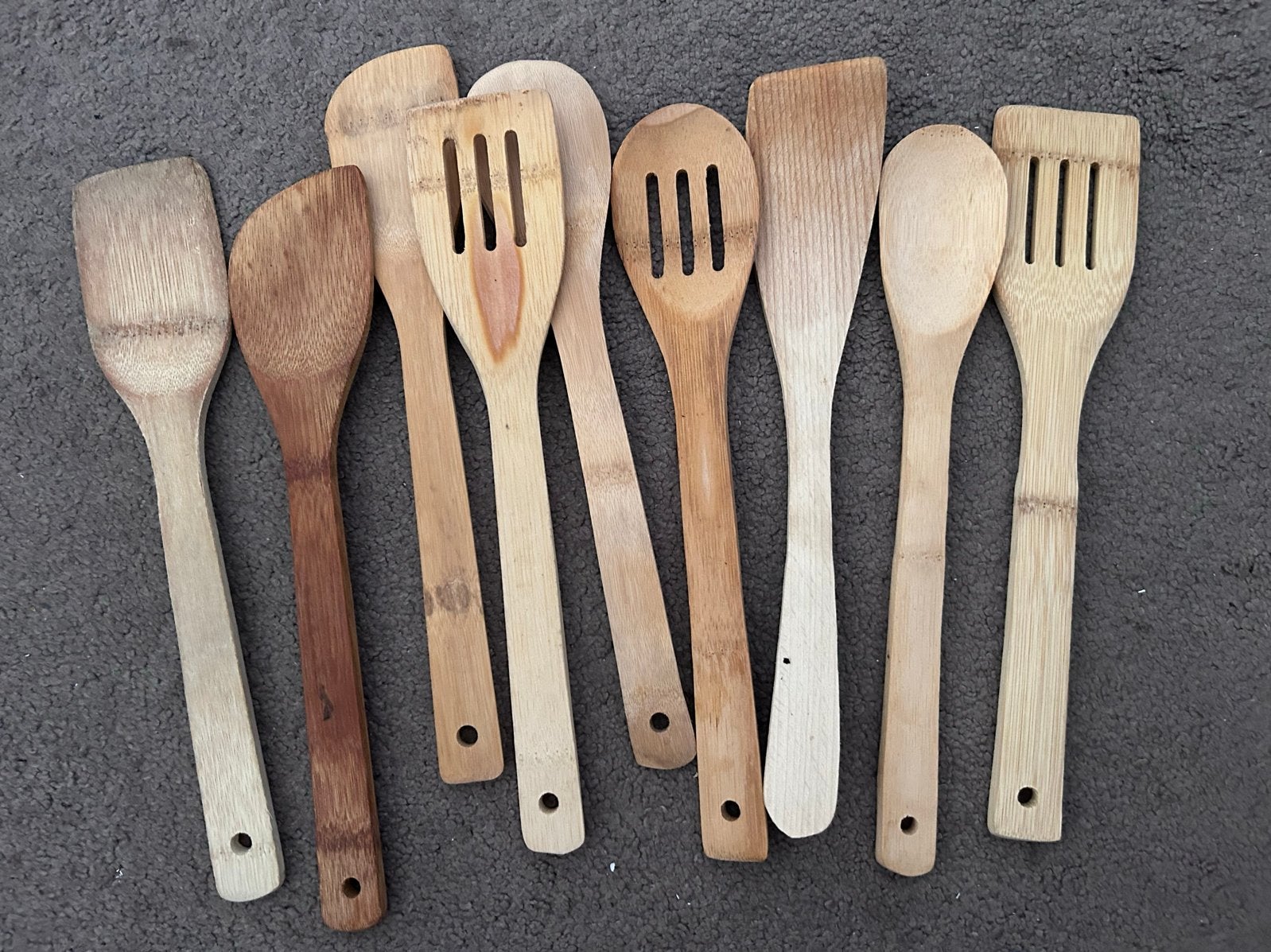 Houten keukengerei set - spatels en lepels, Hout, Ophalen of Verzenden, Overige typen, Gebruikt