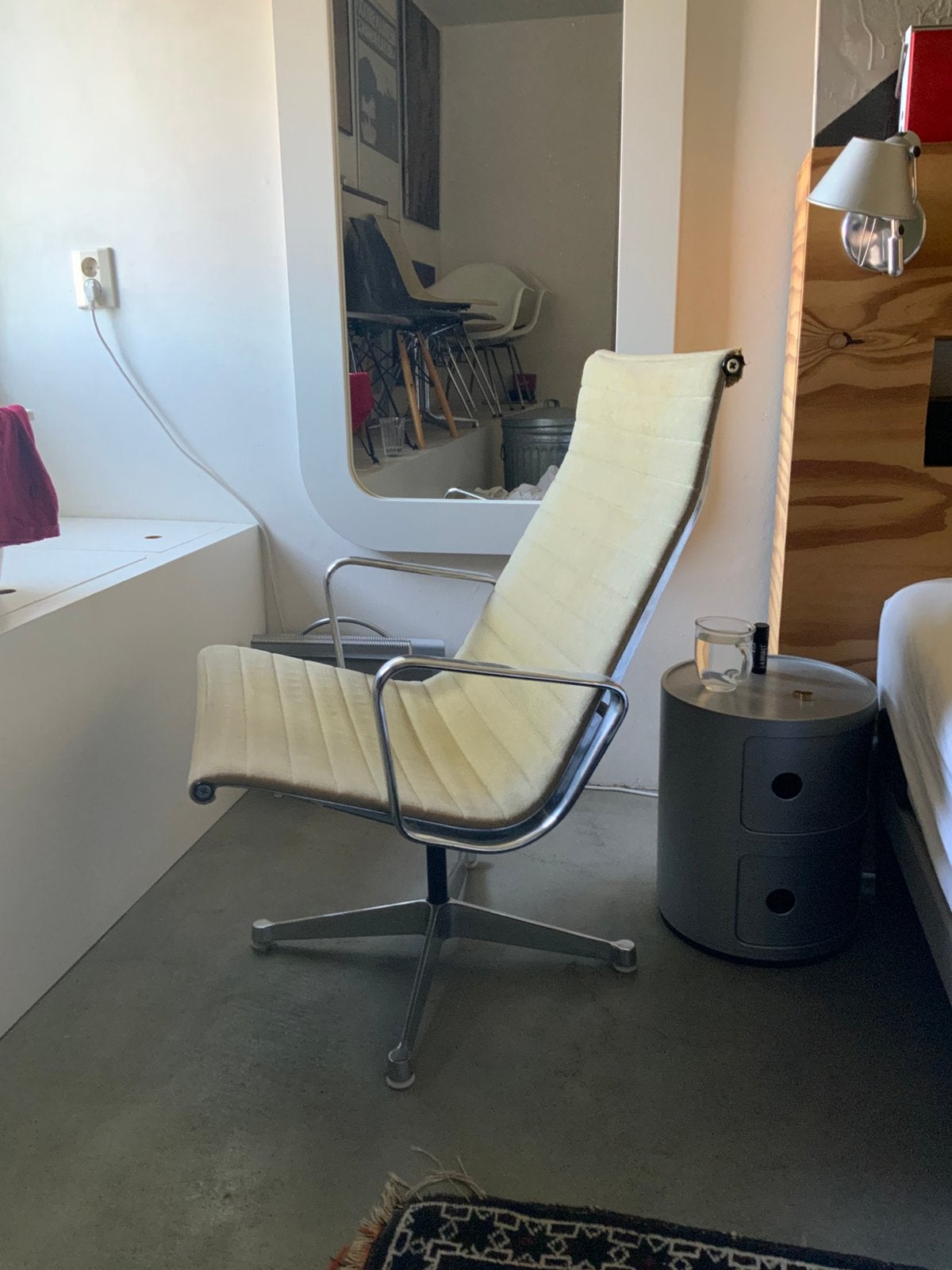 Eames EA 115 Herman Miller hopsack vintage, Ophalen, Gebruikt, Leer