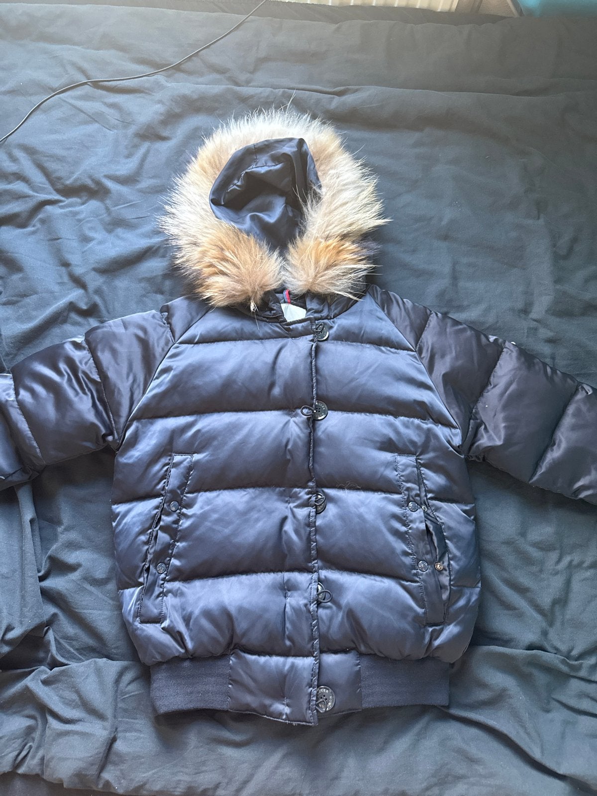 Moncler Austin donsjas met bontkraag - Maat 3 (M), Kleding | Heren, Ophalen of Verzenden, Zo goed als nieuw, Zwart