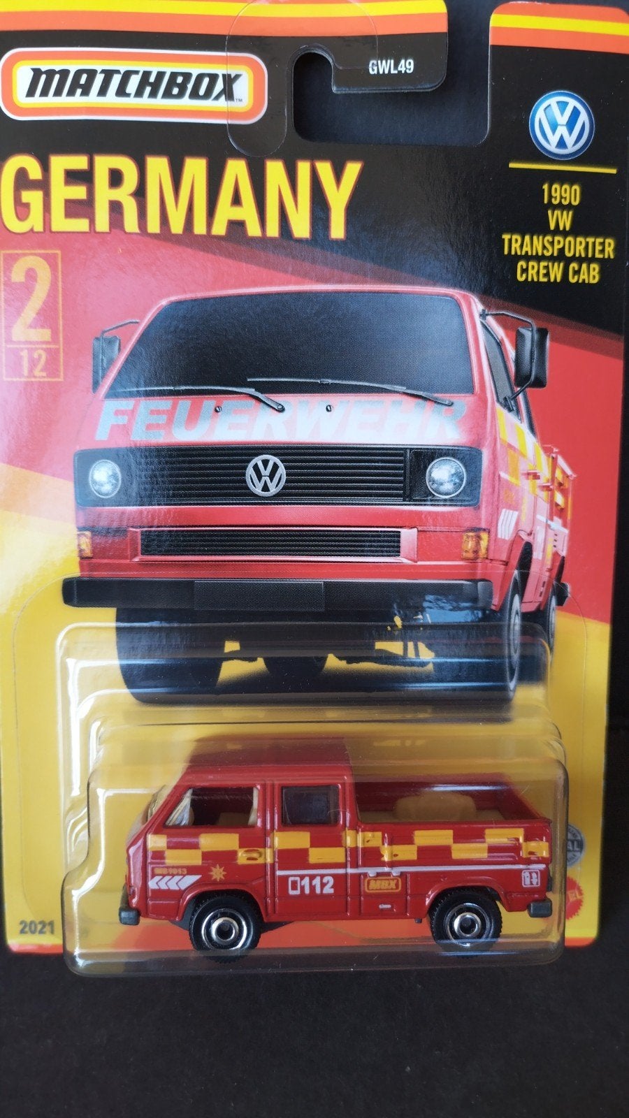 Volkswagen VW T3 feuerwehr 1:64 3inch Matchbox Pol, Auto, Verzenden, ., Nieuw