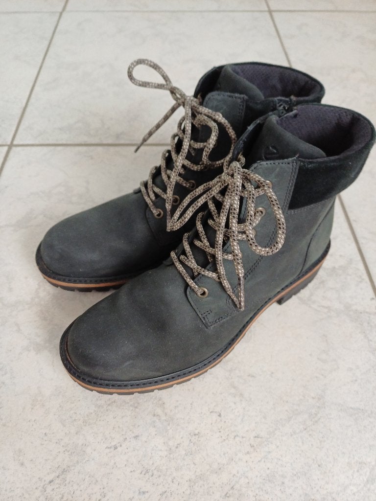 Leren Enkelschoenen, Ecco, Zwart, Nieuw, Ophalen of Verzenden