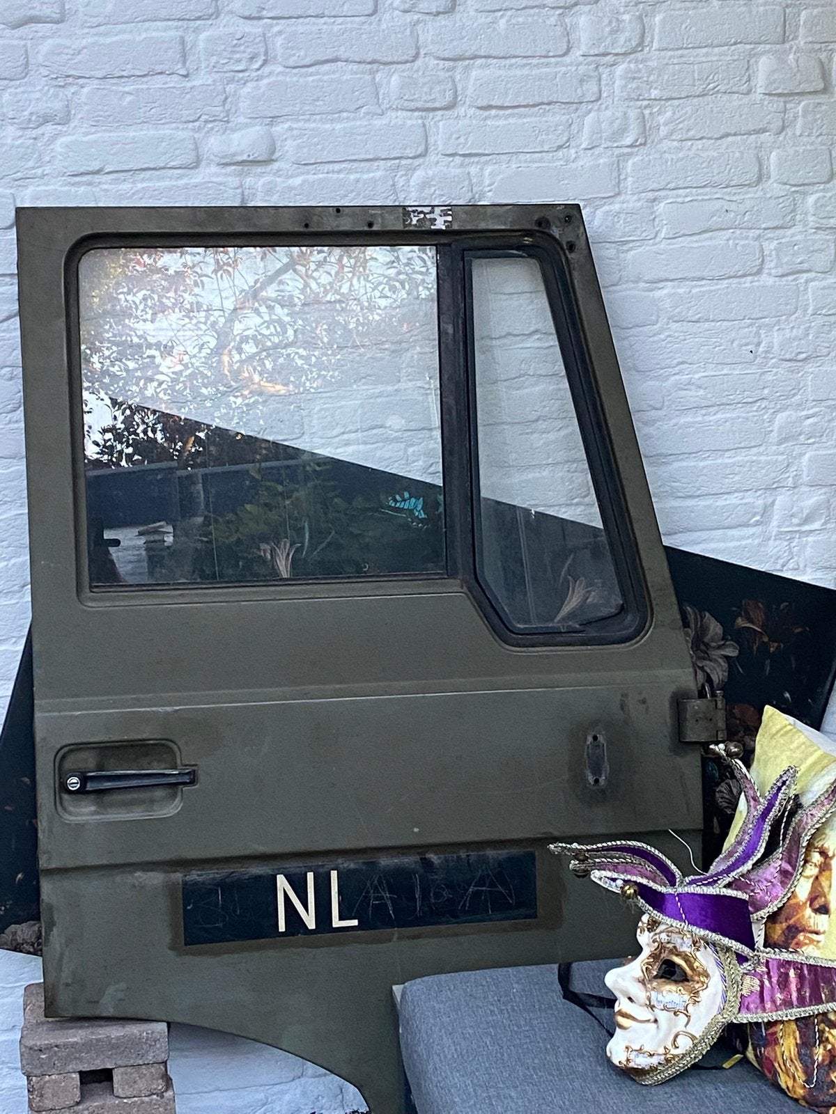 Oude leger DAF vrachtwagen portier, deur auto, mancave, Ophalen
