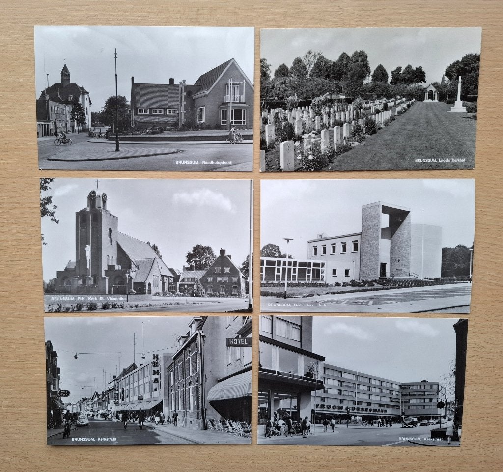 Ansichtkaarten Brunssum uit 1970 (echte foto's), Verzenden, 1960 tot 1980, Ongelopen, Limburg