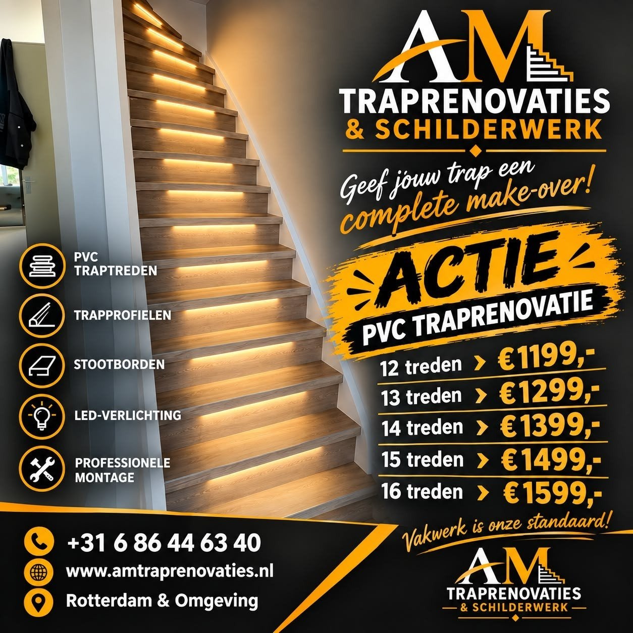 complete traprenovatie pvc inclusief montage, Ophalen of Verzenden, Nieuw