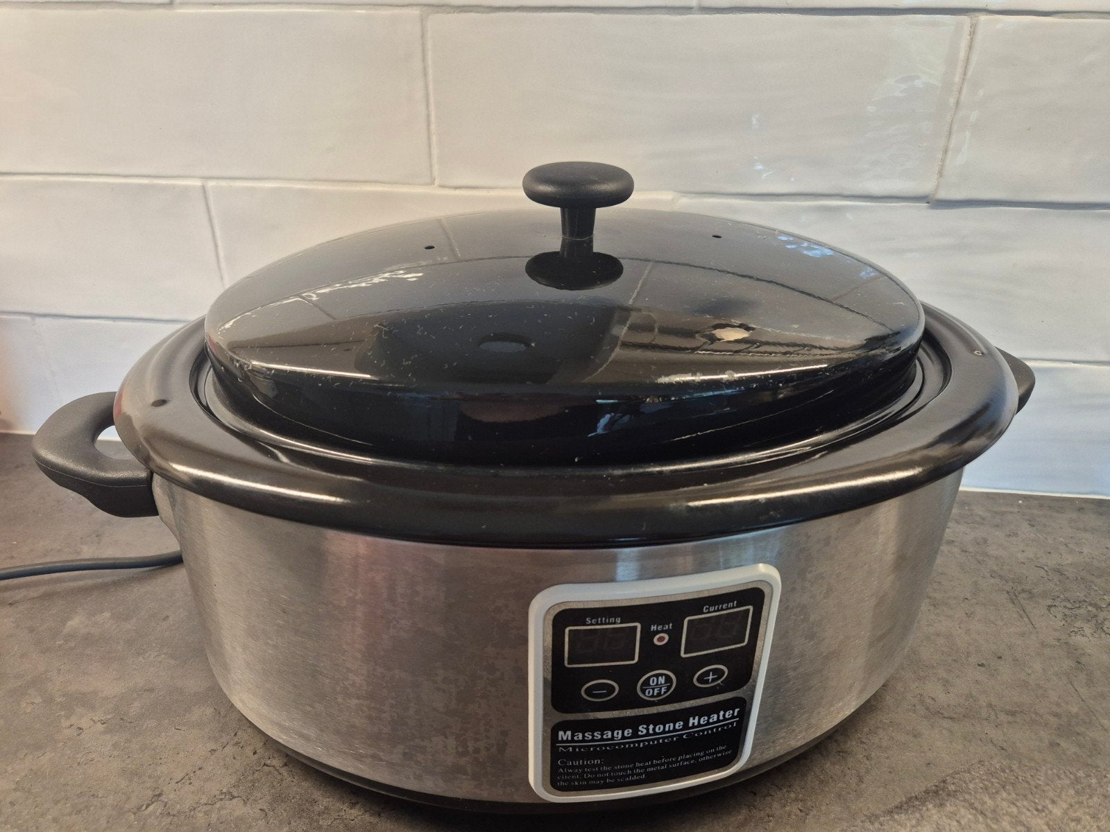 Hotstone massage set met heater en stenen, Ophalen of Verzenden, Hotstone