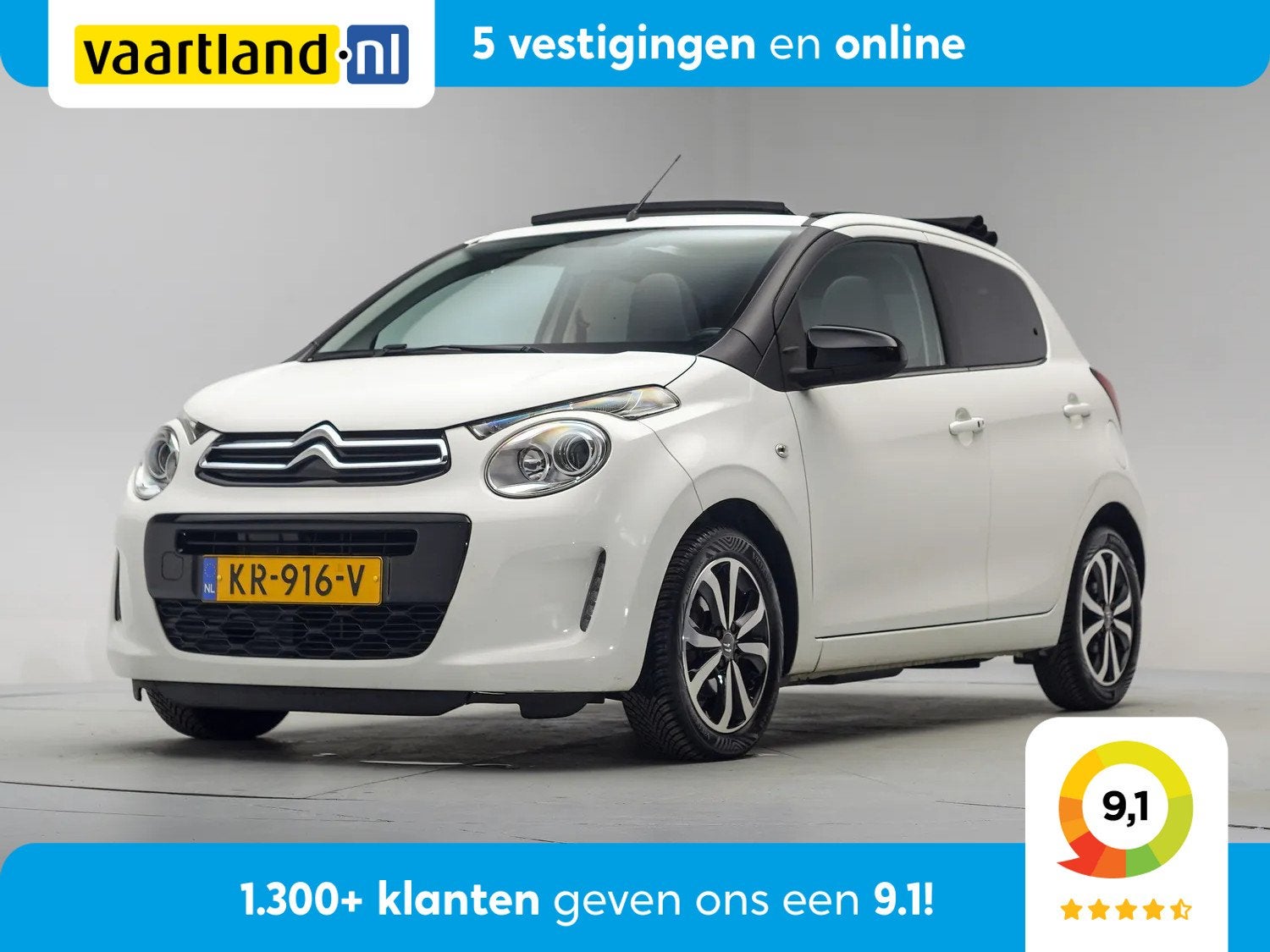 Citroën C1 1.0 e-VTi Airscape Shine [ Schuifdak Clima Navi, Auto's, Voorwielaandrijving, Gebruikt, 4 stoelen, C1