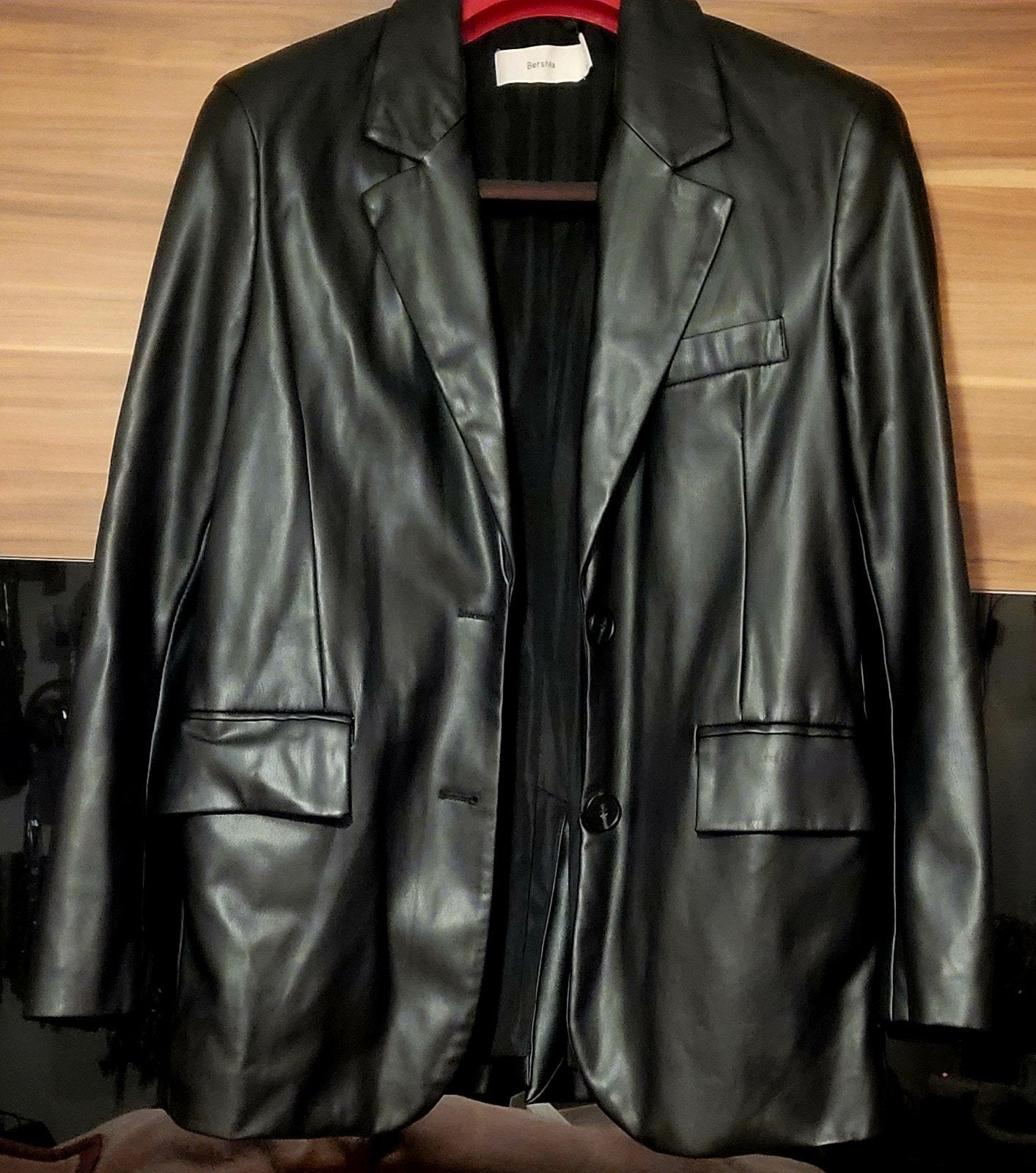 Bershka Zwart Faux Leren Blazer Maat S, Kleding | Dames, Zwart, Nieuw, Jasje, Maat 36 (S)