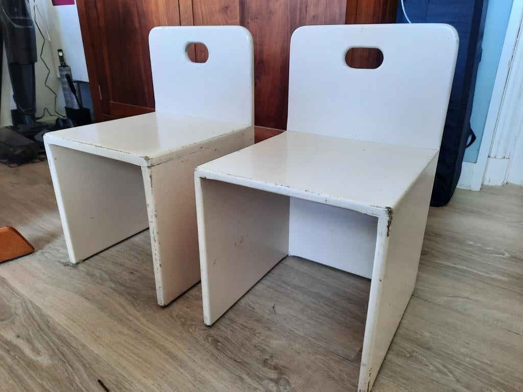 Robuuste kinderstoeltjes, Ophalen, Gebruikt, Wit, Twee