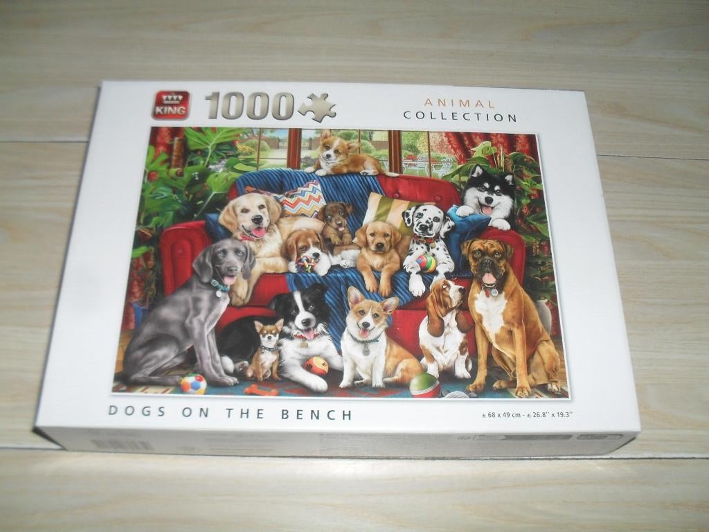 Dogs on the bench puzzle 1000 stukjes nieuw, Ophalen, 500 t/m 1500 stukjes, Nieuw, Legpuzzel