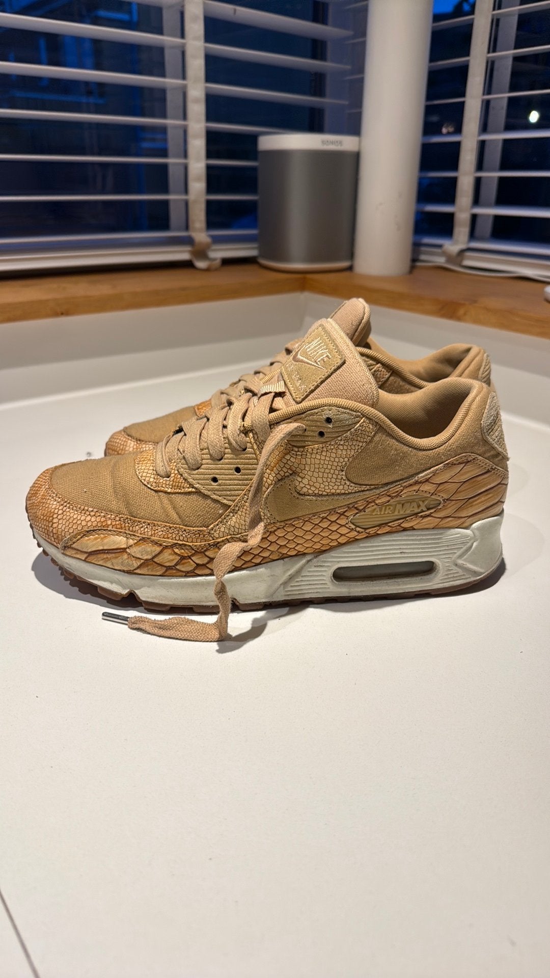 Nike Air Max 90 Premium Vachetta Tan Snake – Maat 43, Ophalen of Verzenden, Zo goed als nieuw, Overige kleuren