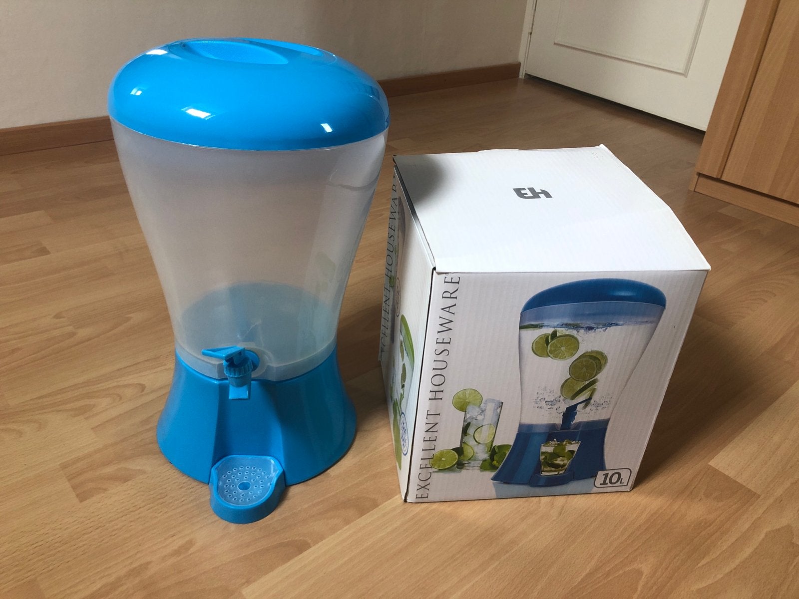Drankdispenser met tap - Excellent Houseware - 10L, Kunststof, Nieuw, Ophalen of Verzenden, Overige merken