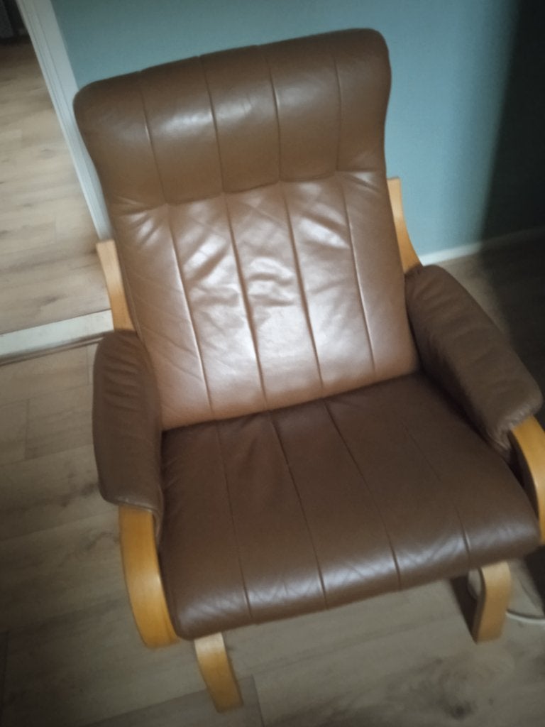 Relax fateuil, Ophalen, Zo goed als nieuw, Leer, 50 tot 75 cm