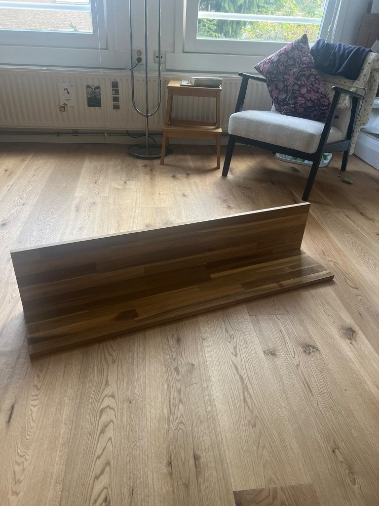 Houten wandplank IKEA Skogsta, Ophalen, Gebruikt