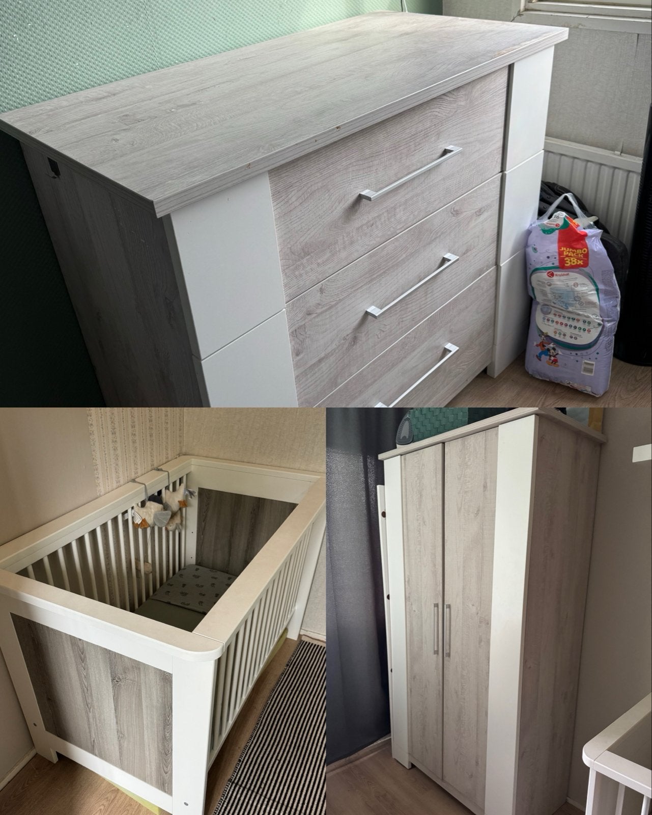Complete baby-/kinderkamer set - Commode, kast, ledikant, Kinderen en Baby's, Ophalen, Gebruikt, Jongetje of Meisje