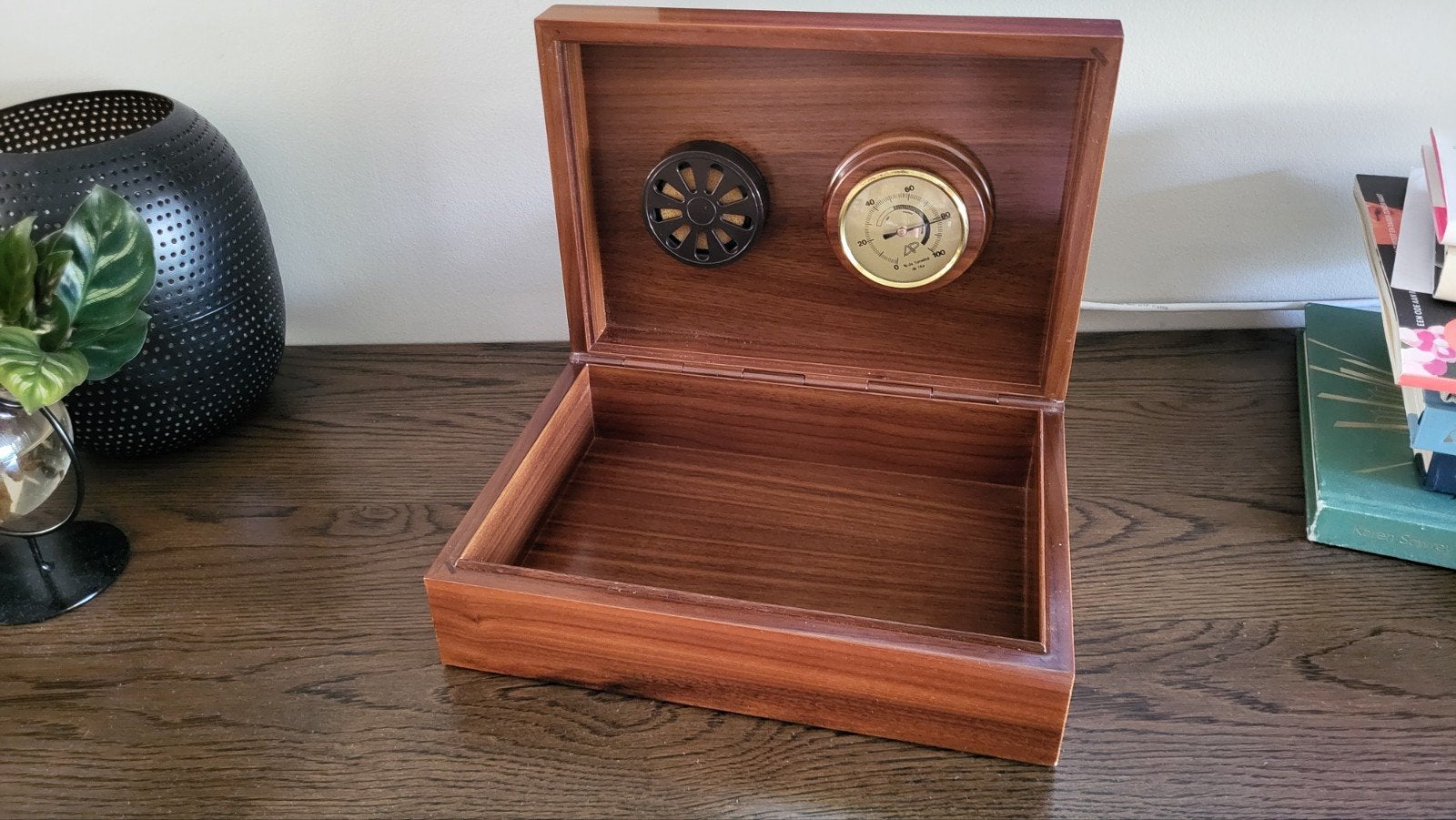 Houten Humidor met Hygrometer, Minder dan 50 cm, Gebruikt, Minder dan 50 cm, Ophalen of Verzenden