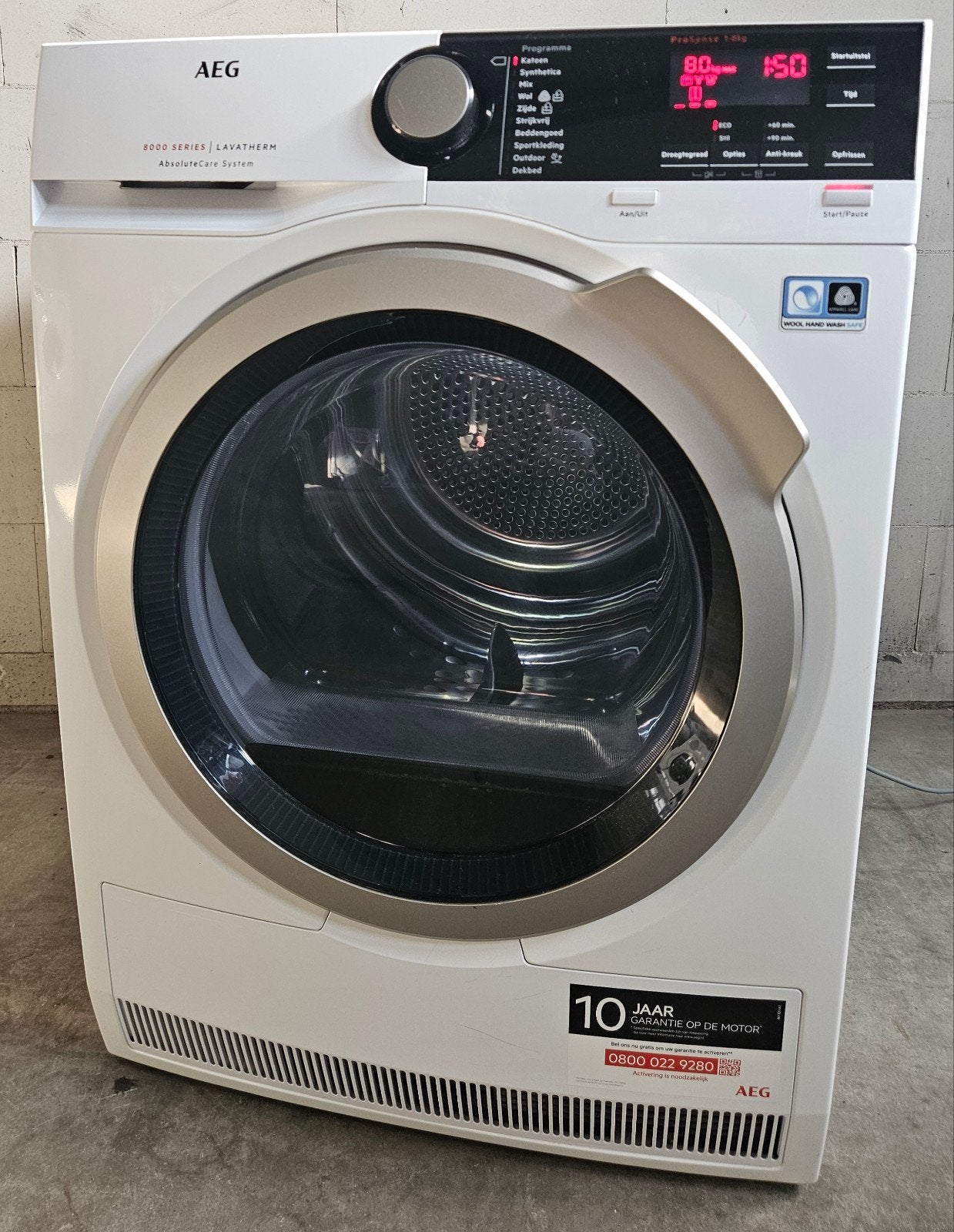 Z.G.A.N. AEG T8DB86ES warmtepomp/condensdroger. 8kg. A+++, 8 tot 10 kg, Ophalen, Overige typen, 85 tot 90 cm