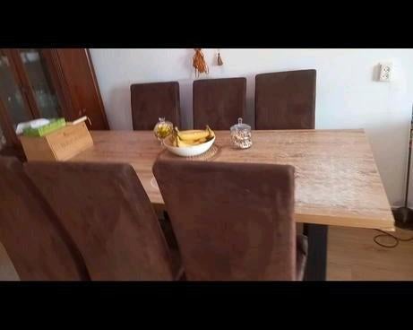 Gratis Eettafel met Zwarte Poten, Huis en Inrichting, Tafels | Eettafels, Overige houtsoorten, Gebruikt, 100 tot 150 cm, Vijf personen of meer
