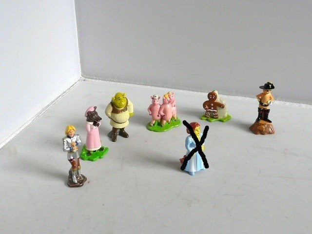 disney # Shrek -  minifiguurtjes 6 stuks, Ophalen of Verzenden, Overige figuren, Zo goed als nieuw, Beeldje of Figuurtje