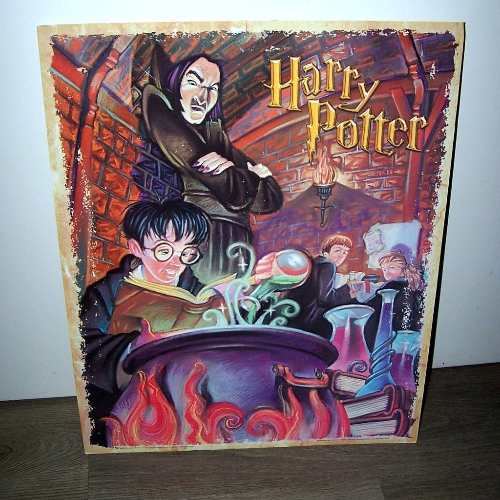 Poster Harry Potter- Cover Steen der Wijzen op karton. 50x40, Verzamelen, Harry Potter, Ophalen of Verzenden, Zo goed als nieuw