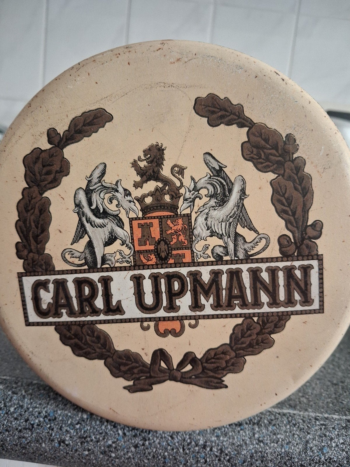 OUD EN BIJZONDER GROOT ROND CARL UPMANN SIGAREN BLIK, Ophalen of Verzenden, Gebruikt, Overige, Overige merken