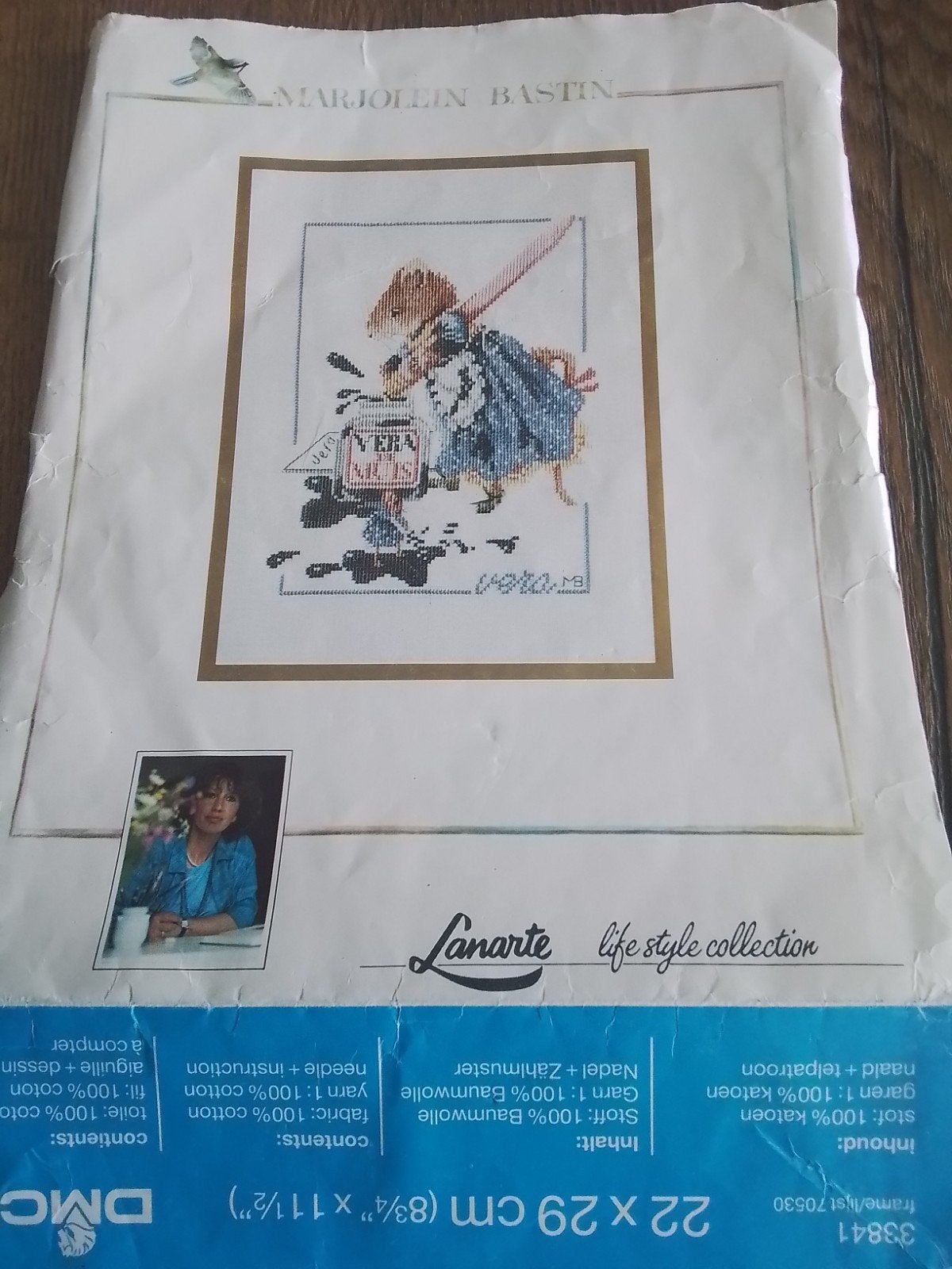 borduurpatroon en een bijna af geborduurd lapje van vera de, Hobby en Vrije tijd, Ophalen of Verzenden, Gebruikt, Handborduren