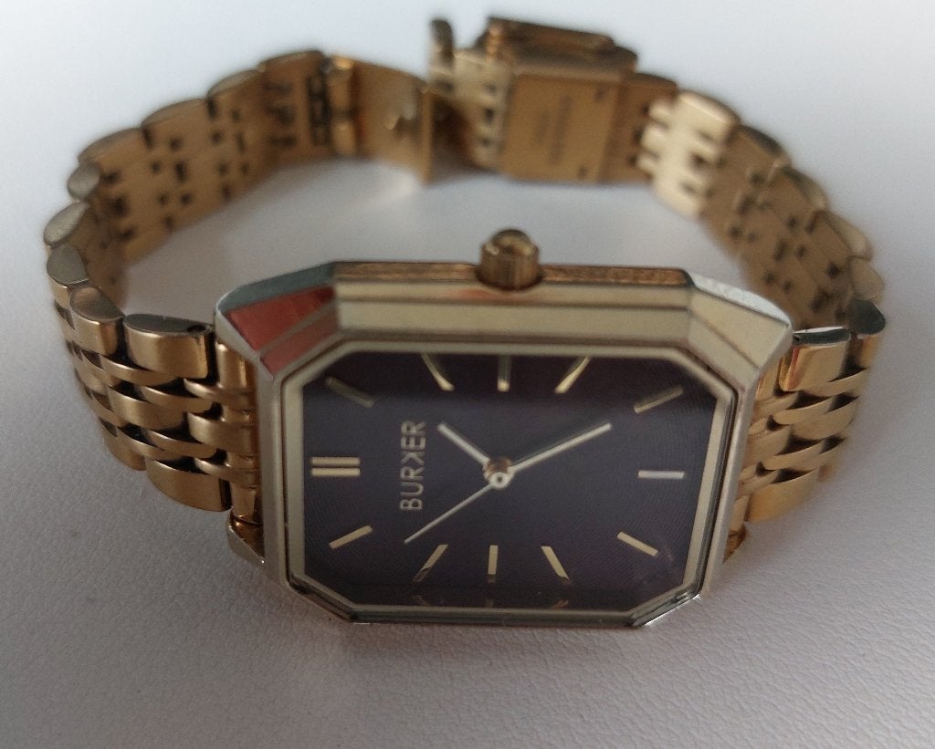 Gouden Burker dameshorloge - Isabell gold burgundy, Polshorloge, Zo goed als nieuw, Goud, Goud
