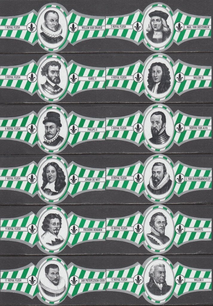 Sigarenbanden van Regenten van Nederland, Royal Flush 1-12, Verzenden, Nieuw, Sigarenbandjes
