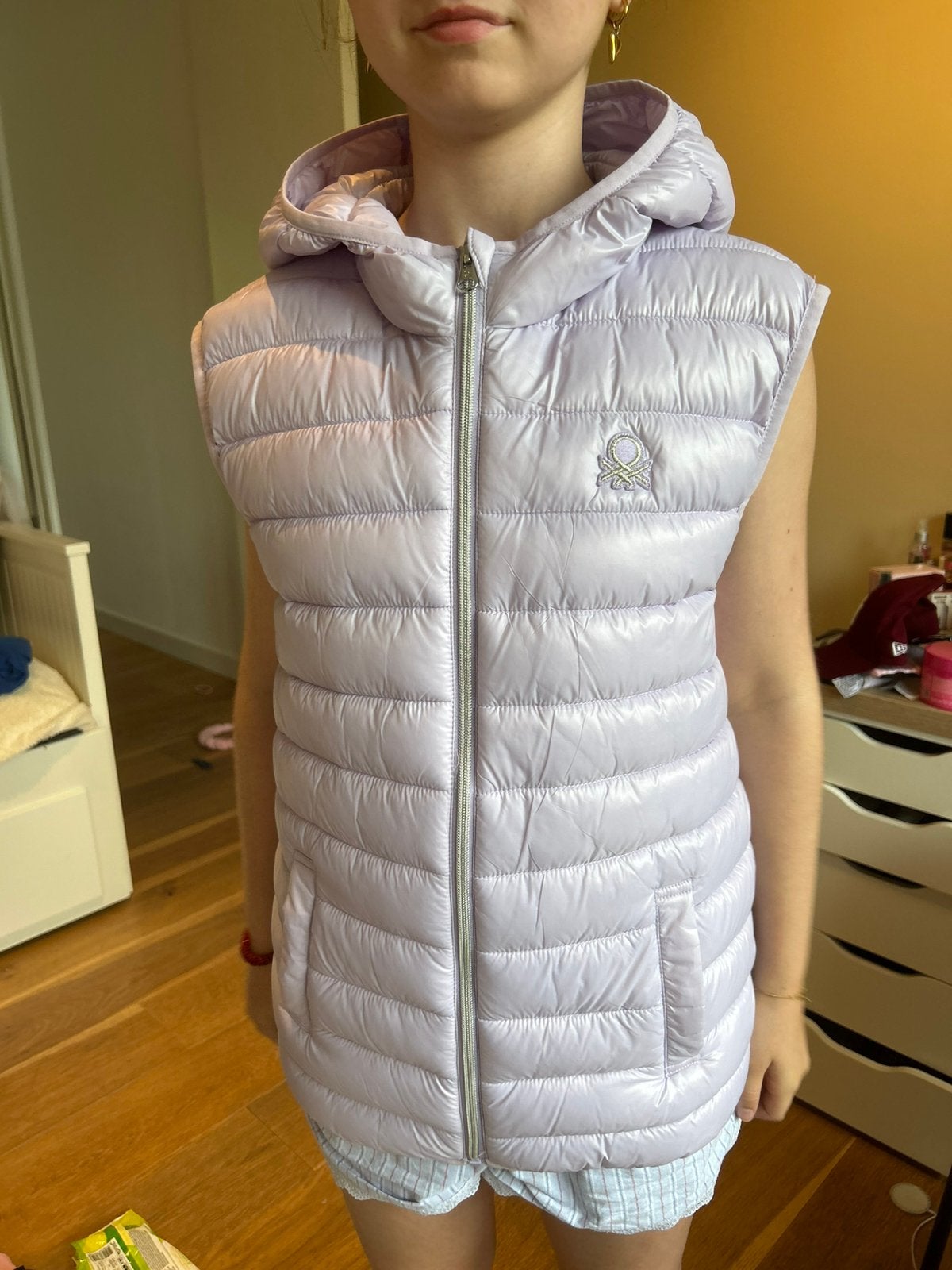 Nieuwe bodywarmer lila paars 164-170 beneton, Ophalen of Verzenden, Zo goed als nieuw, Maat 34 (XS) of kleiner, Paars